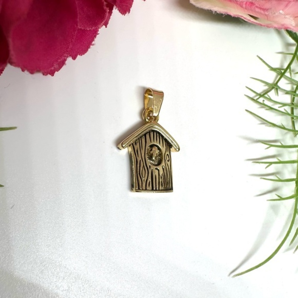 NEW⚜️Gold Birdhouse Charm Pendant